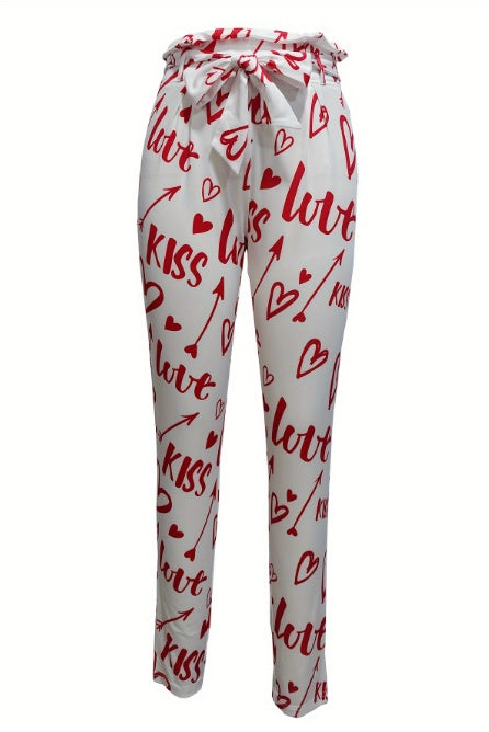 Ladies' Printed Waist Slimming And High Waisted Fashionable Pants