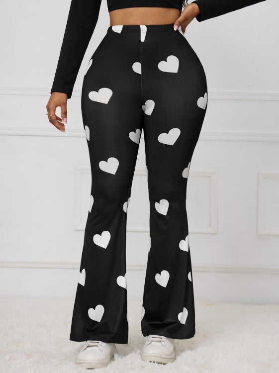 Ladies' Love Printed Casual Slimming Pants