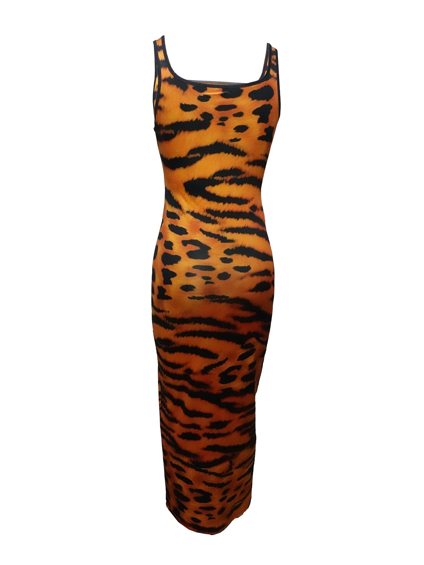 Ladies' Tiger Print Slim Fit Casual Dress